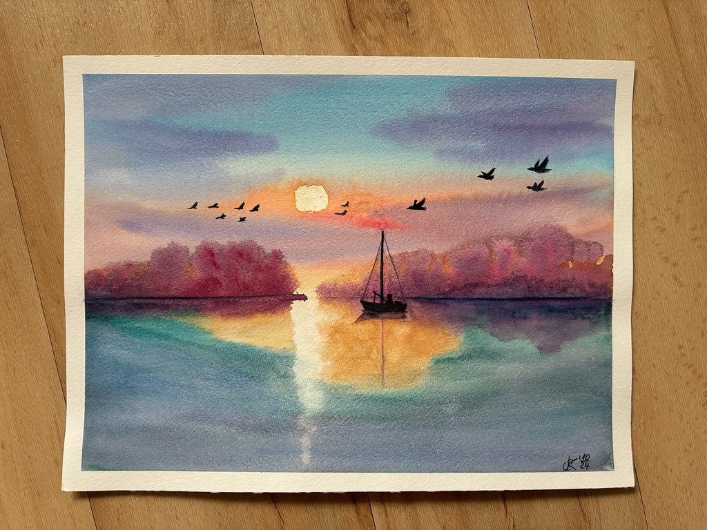 Sonnenuntergang auf See